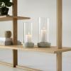 Svícen na kónickou svíčku HURRICANE 24 cm, písková, kamenina, Stelton
