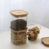 Box na potraviny PKV-005 800 ml, sklo / bambus, Pebbly