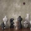 Svícen na kónickou svíčku YARA 17,5 cm, šedá, kamenina, ferm LIVING