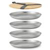 Jídelní talíř OUTDOOR 25 cm, sada 4 ks, stříbrná, nerezová ocel, Black+Blum