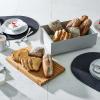 Chlebník s prkénkem MATTINA 34 cm, šedá, ocel / bambus, Alessi