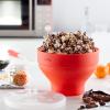 Nádoba pro přípravu popkornu do mikrovlnné trouby 20 cm, červená, silikon, Lékué