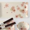 Sada na sushi WHITE & PINK SAKURA, sada 6 ks, bílá, keramika, MIJ