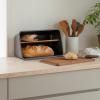 Chlebník NORDIC KITCHEN 39 cm, černá, plast / dřevo, Eva Trio
