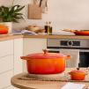 Kastrol SIGNATURE 29 cm, 4,7 l, oválný, FLAME, litina, Le Creuset