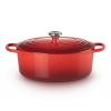 Kastrol SIGNATURE 31 cm, 6,3 l, oválný, CERISE, litina, Le Creuset