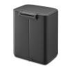 Pedálový odpadkový koš BO 7 l, minerální šedá, ocel, Brabantia