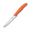 Steakový nůž SWISS CLASSIC 11 cm, vroubkovaný, oranžová, plast, Victorinox