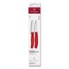 Sada nožů SWISS CLASSIC 8 cm, rovné a vroubkované ostří, špičaté, sada 2 ks, červená, plast, Victori