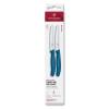 Sada nožů SWISS CLASSIC 11 cm, sada 2 ks, vroubkované, modrá, plast, Victorinox