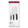 Sada nožů SWISS CLASSIC, s kuchařským nožem, sada 3 ks, černá, plast, Victorinox