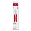 Sada nožů SWISS CLASSIC 8 cm, rovné ostří, sada 2 ks, červená, plast, Victorinox
