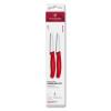 Sada nožů SWISS CLASSIC 8 cm, rovné a vroubkované ostří, sada 2 ks, červená, plast, Victorinox
