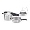 Tlakový hrnec VITAQUICK PREMIUM 2,5 l + 4,5 l, sada 2 ks, s napařovací vložkou, Fissler