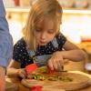 Dětský nůž LE PETIT CHEF 10 cm, červená, s chráničem prstů, Opinel