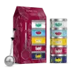 Dárková sada čajů ICONICS TEAS, 5 x 20 g plechovka + infuzér, Kusmi Tea